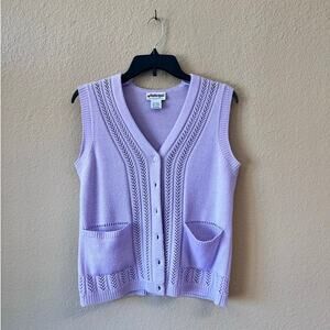 Vintage 90's lilac lavender purple knit National sweater vest size PS